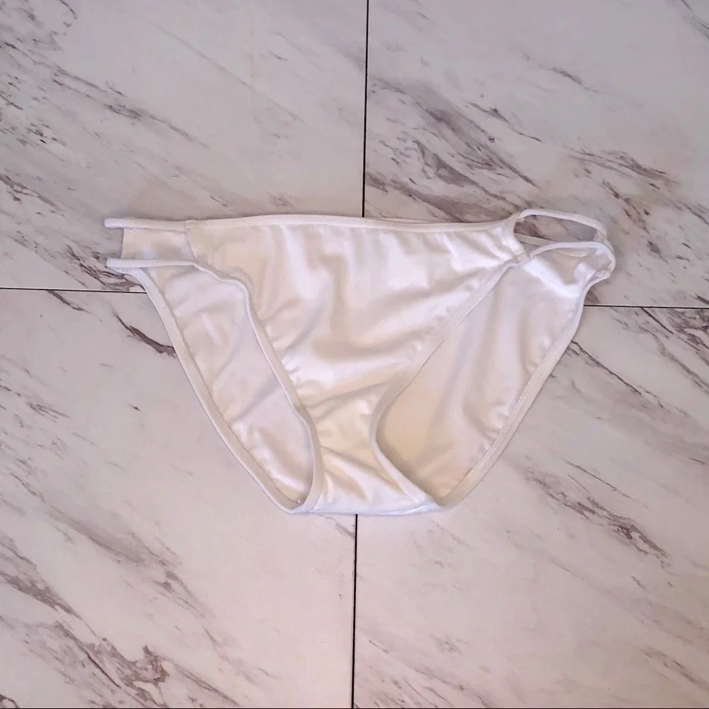 ASOS White Lattice Side Swim Separates Bikini Bottoms SZ 10